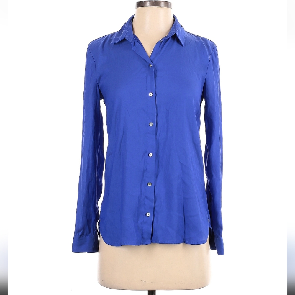 Blue Women's Button-Up Shirt